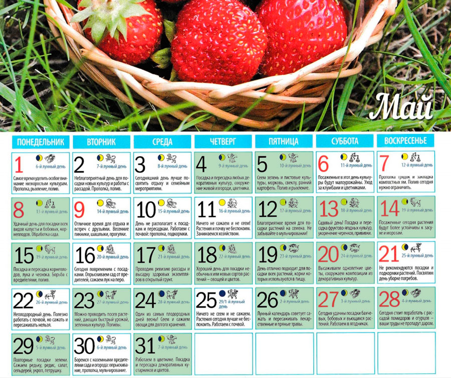 Смотреть посевной лунный календарь на май 2017
